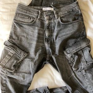 Zara skinny biker cargo jeans